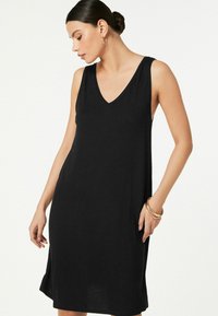 Next SLOUCH MIDI AND SLEEVELESS V-NECK REGULAR FIT - Rochie din jerseu - black