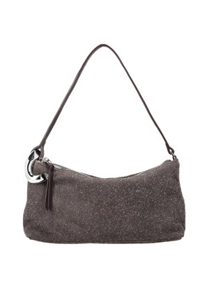 Kis barna texturált válltáska vékony pánttal, ezüst csattal és cipzárral.