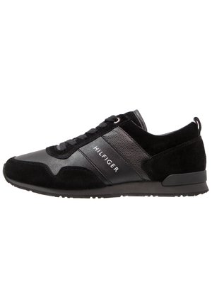 Tommy Hilfiger ICONIC LEATHER SUEDE MIX RUNNER - Zapatillas - black