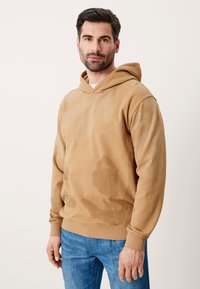 s.Oliver Felpa con cappuccio - brown aop