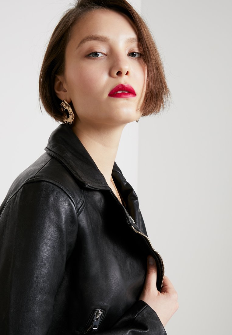 TAMMY CROP BIKER Leren jas black TAMMY CROP BIKER Leren jas black
