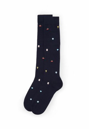 Kniestrümpfe - blau - 346d - blu stampa poker
