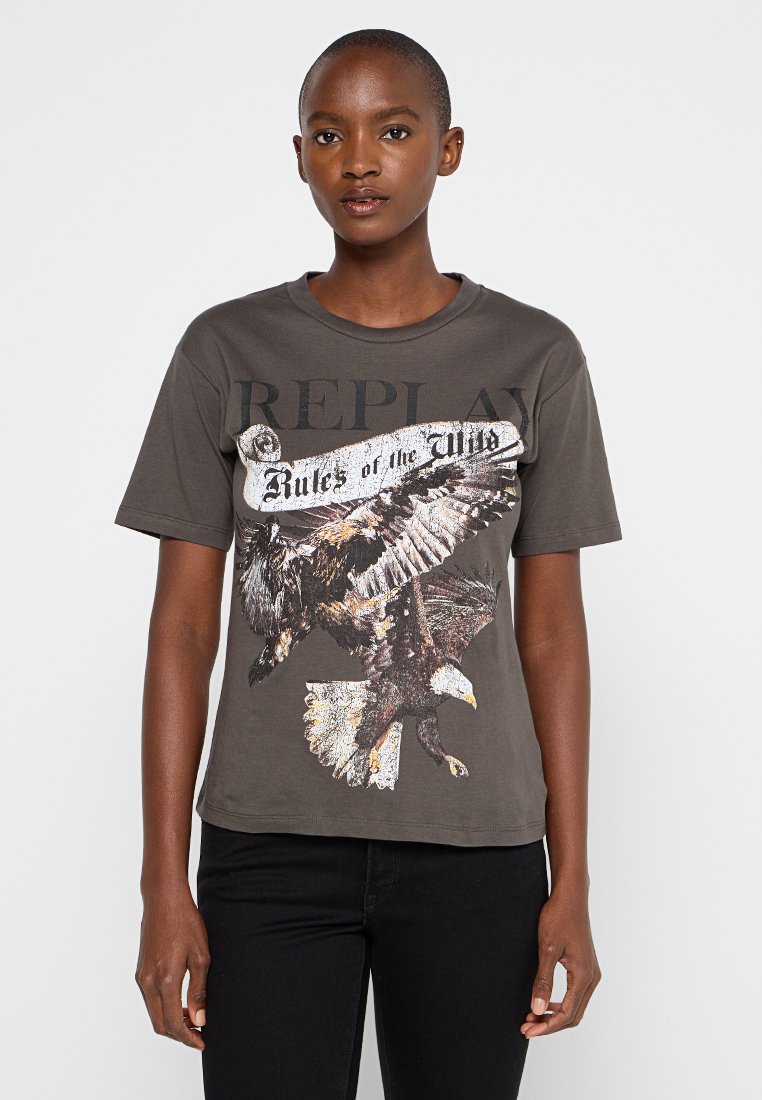 Replay T-shirt print graniet Replay T-shirt print graniet