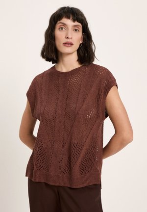 MIT AJOUR - Basic T-shirt - dark mocca