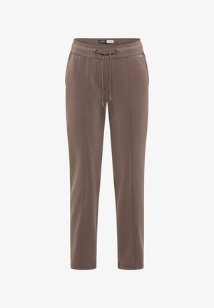 Brune afslappede snørede bukser med sidelommer og syningsdetaljer, designet til afslappet pasform og komfort.