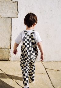 Next REGULAR FIT - Salopette - black ecru checkerboard