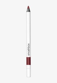 Crayon à lèvres Smashbox avec un corps blanc et une pointe rouge et argent, doté d'une finition mate et d'un point d'application précis.