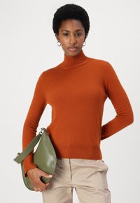 pure cashmere SIMPLE HIGH NECK SWEATER - Pulover - heather orange