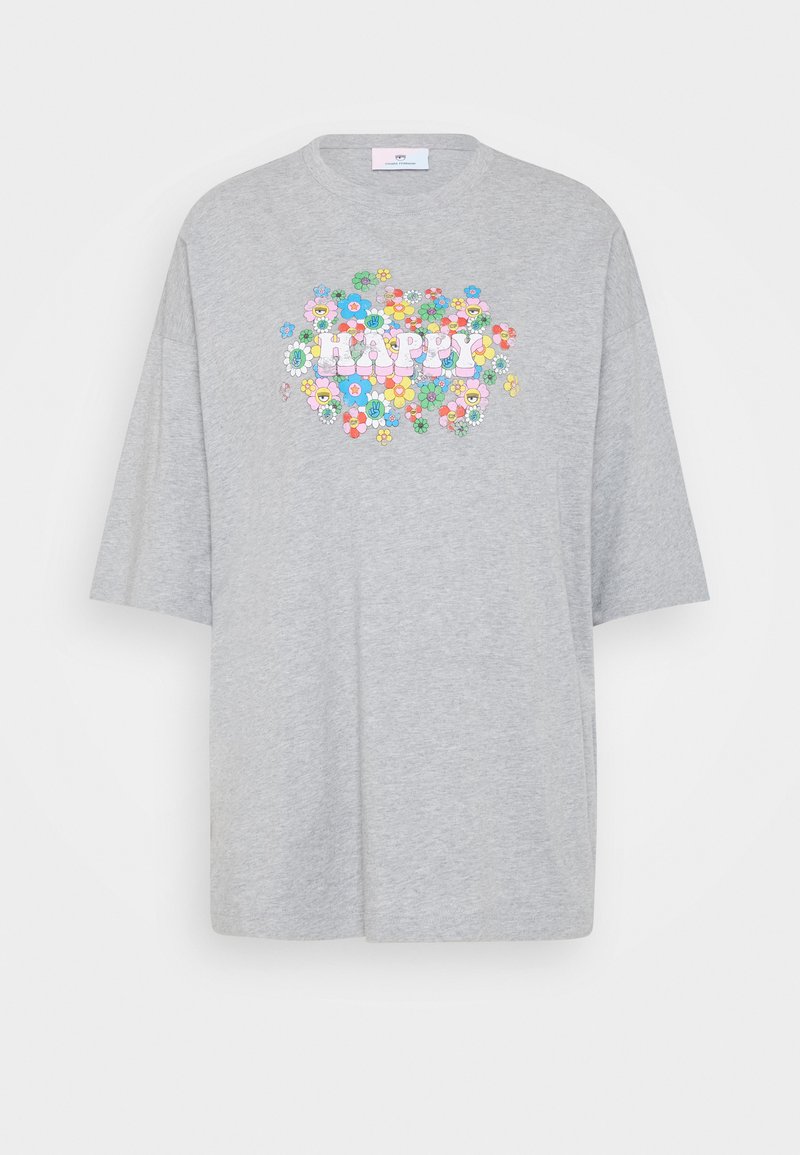Damen Bekleidung | CHIARA FERRAGNI HAPPY T-Shirt print grigio melange/grau - SL58076 Damen Bekleidung | CHIARA FERRAGNI HAPPY T-Shirt print grigio melange/grau - SL58076
