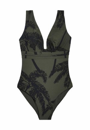 WIRED PLUNGE TUMMY CONTROL - Maillot de bain - khaki green palm