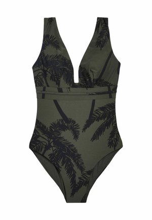 WIRED PLUNGE TUMMY CONTROL - Badeanzug - khaki green palm