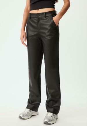 STRAIGHT WITH SIDE ZIP  - Nohavice - black