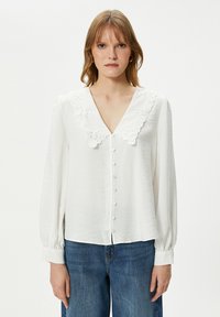 Koton BUTTONED PUFF SLEEVE - Paitapusero - off white