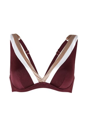 Lovable, SHINY COLOUR BLOCK - Bikini pezzo sopra - vinaccia bianco e bronzo