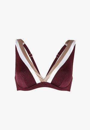 Lovable, SHINY COLOUR BLOCK - Bikini pezzo sopra - vinaccia bianco e bronzo