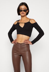 YAS YASZEBA STRETCH - Kožené kalhoty - chestnut