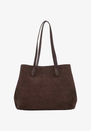 ESTRO, CIEMNOBRĄZOWA SHOPPERKA DAMSKA NA RAMIĘ TYPU TOTE ESTRO ER00119888 - Tote bag - dark brown