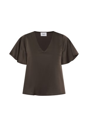 Saint Tropez, LODISASZ SS BLOUSE - Blúzka - chocolate brown