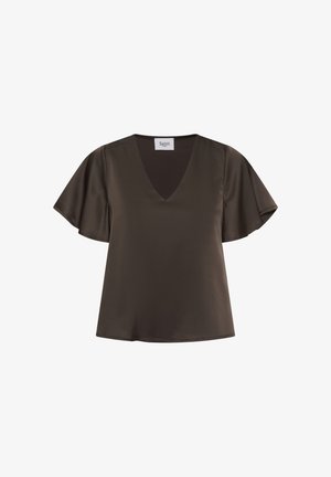 Saint Tropez, LODISASZ SS BLOUSE - Bluse - chocolate brown