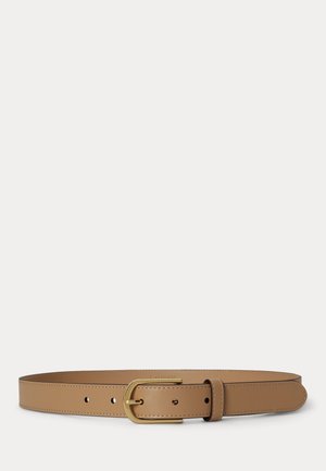 Lauren Ralph Lauren, ROUNDED-BUCKLE LEATHER SKINNY BELT - Pásek - beige