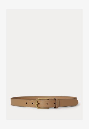 Lauren Ralph Lauren, ROUNDED-BUCKLE LEATHER SKINNY BELT - Pásek - beige