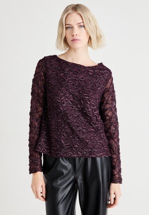 VMELGA BOATNECK GLITTER  - Long sleeved top - plum perfect