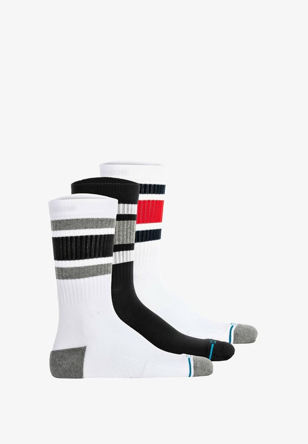 UNISEX 3ER PACK - BOYD LOGO STREIFEN CREW - Socks - schwarz weiΓ rot dunkelblau weiΓ schwarz grau