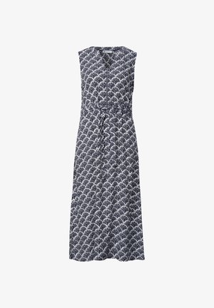 Street One, MIDI DRESS WITH SPLIT NECK AND ZIPPER - Robe de jour - shadowed navy