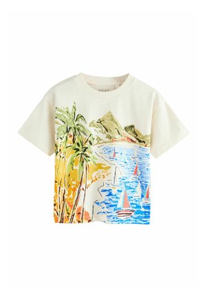 Next REGULAR FIT SHORT SLEEVE GRAPHIC - Camiseta estampada - white beach
