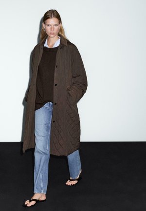 Winter coat - mottled dark brown