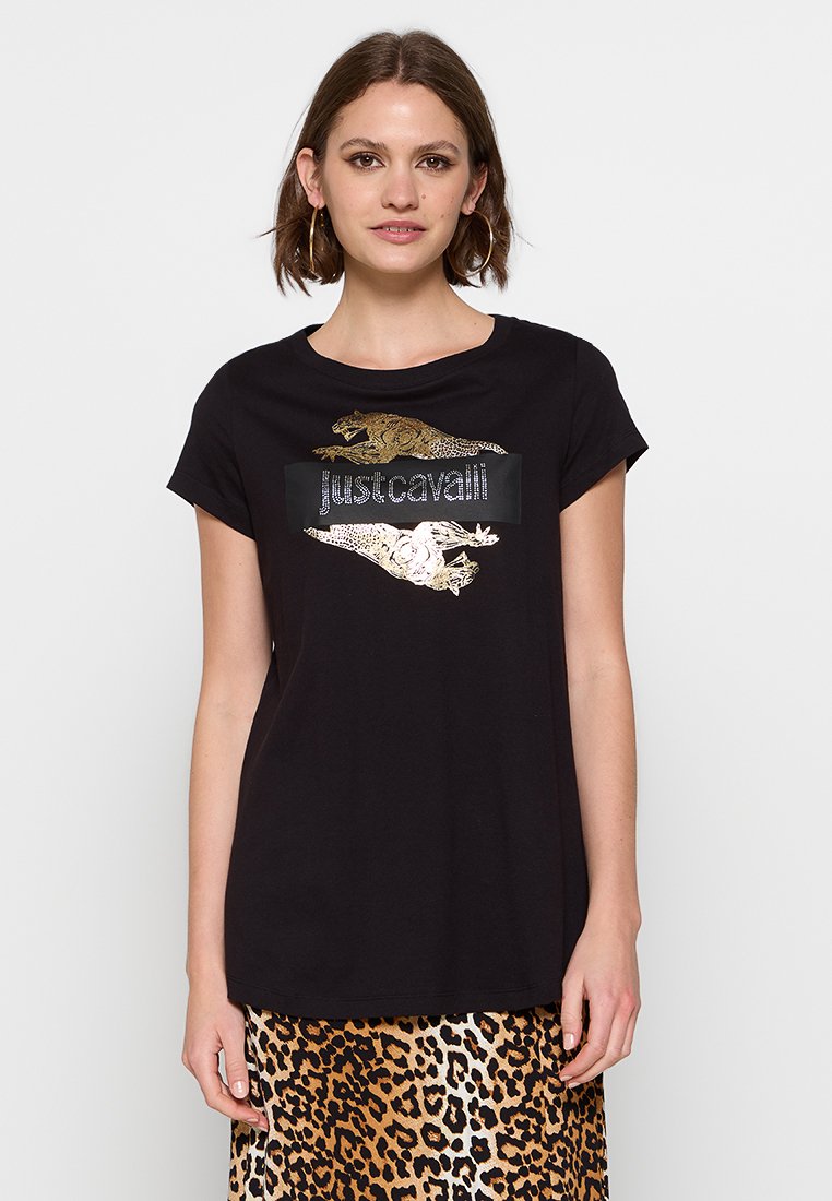 Just Cavalli T-shirt print zwart