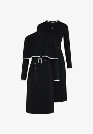KARL LAGERFELD, TRANSFORMABLE KNIT DRESS - Φόρεμα-πουλόβερ - black/white