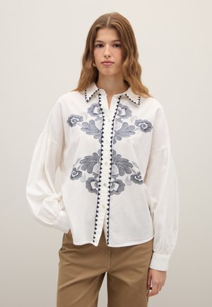 PIOMBO WITH EMBROIDERY - Camicia - white black
