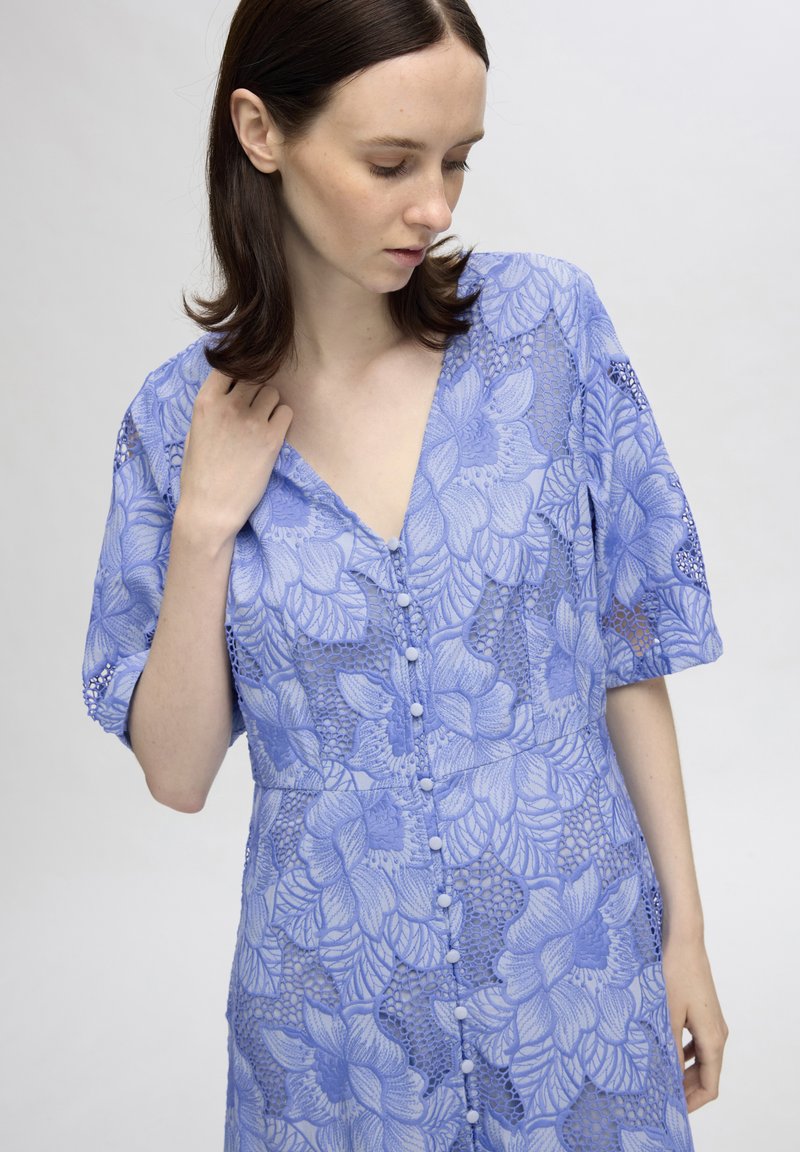 Selected Femme SLFNEMI 2/4 SLEEVES  - Dolga obleka - vista blue
