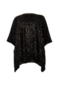 YOEK EMBELLISHED SEQUIN DETAIL - Poncho - black
