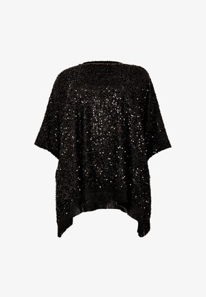 YOEK EMBELLISHED SEQUIN DETAIL - Cape - black