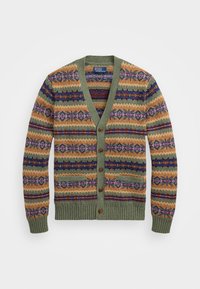 FAIR ISLE COTTON-BLEND CARDIGAN - Cardigan - green combo