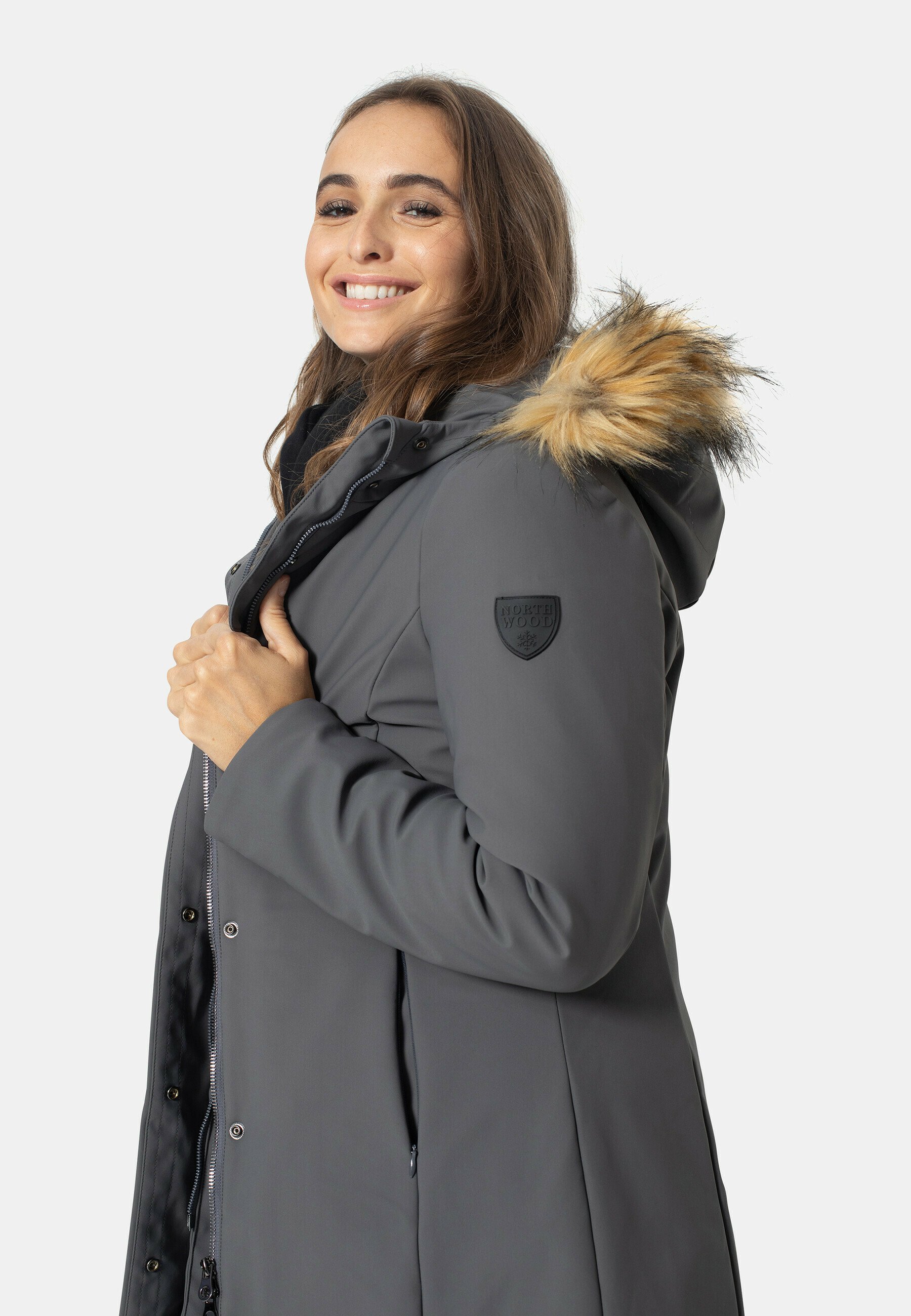 dark grey winter coat