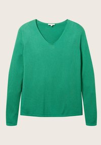 TOM TAILOR BASIC V-NECK - Strickpullover - vivid leaf green