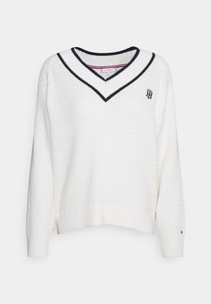 Striktrøje - white