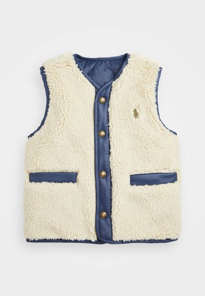 Polo Ralph Lauren REVERSIBLE RIPSTOP & FLEECE DOWN VEST - Veste sans manches - newport navy/spring beige