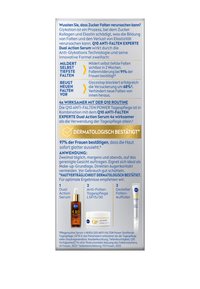 Bernsteinfarbener Glas-Tropferflasche mit schwarzem Deckel, beschriftet mit "NIVEA Q10 Anti-Falten Experte," neben Creme- und Serumtuben auf einem weißen Hintergrund.