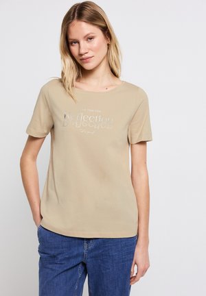 MIT FOLIENWORDING - Print T-shirt - beige