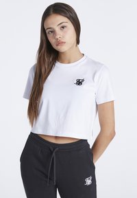 SIKSILK Crop Tee - Camiseta básica - white
