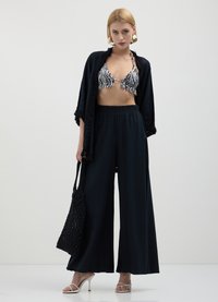Calliope PANTALONE IN LINO - Gonna lunga - nero