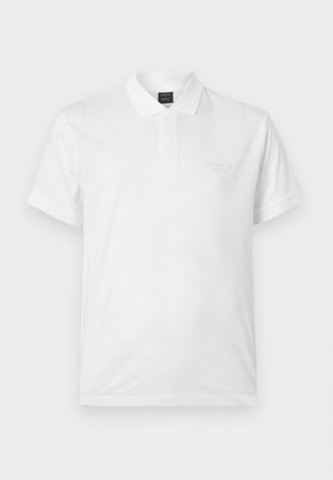 Polo bianca a maniche corte con colletto, abbottonatura e il raffinato logo BOSS ricamato sul petto a sinistra.