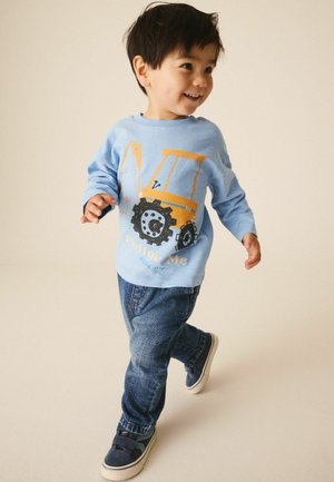 Next, REGULAR FIT - LONG SLEEVE GRAPHIC T-SHIRT . - Long sleeved top - pale blue digger