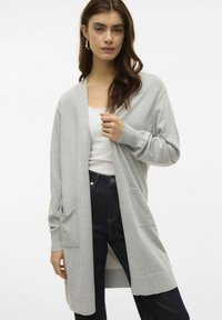 Vero Moda VMSILJE OPEN - Vest - light grey melange