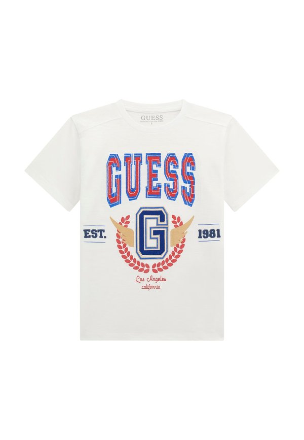 MIT AUFGEDRUCKTEM LOGO - T-Shirt print - weiß