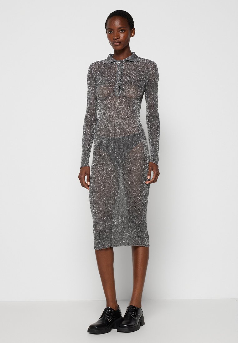 pinko Gebreide jurk grijs